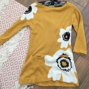 Anthropologie Mustard Knit Dress